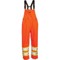 Journeyman&reg; 300D Bib Pants, Polyester, Large, High Visibility Orange Cam Industrial