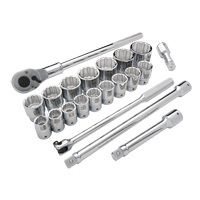 Jeu de douilles SAE, 21 Mcx, Prise de 3/4" Cam Industrial