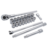 Jeu de douilles m&eacute;triques, 20 Mcx, Prise de 3/4" Cam Industrial