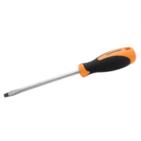 Slotted Screwdriver, 1/4" Tip, Round, 9-1/3" L, Cushion Grip Handle Cam Industrial