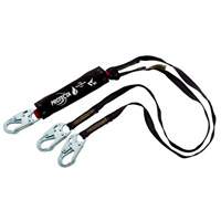 PRO Shock-Absorbing Lanyard, 6', Snap Hook Center, Snap Hook Leg Ends, Kevlar&reg; Cam Industrial