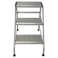 Aluminum Step Stand, 3 Steps, 34-9/16" x 22-13/16" x 30" High Cam Industrial