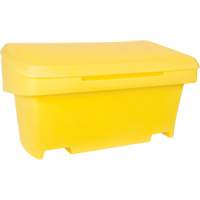 Heavy-Duty Outdoor Salt and Sand Storage Container, 24" x 48" x 24", 10 cu. Ft., Yellow Cam Industrial