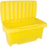 Heavy-Duty Outdoor Salt and Sand Storage Container, 24" x 48" x 24", 10 cu. Ft., Yellow Cam Industrial