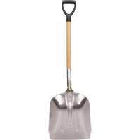 Scoop Shovel, Wood, Aluminum Blade, D-Grip Handle, 24-1/2" Length Cam Industrial