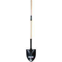 Round Point Shovel, Tempered Steel Blade, Hardwood, Straight Handle NN244 | Cam Industrial