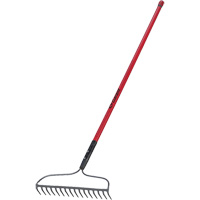 Bow Rake, Fibreglass Handle, 66" L, 16-4/5" Blade, 16 Tines Cam Industrial
