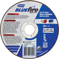 BlueFire&reg; Cut-off Wheel, 4-1/2" x 0.045"/1/16", 7/8" Arbor, Type 01/41, Aluminum Oxide/Zirconium, 13580 RPM Cam Industrial