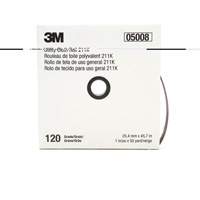 Rouleau de toile abrasive utilitaire 211K, Oxyde d'aluminium, 1" la x 150' lo, Grain 120 Cam Industrial