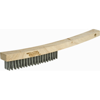 Long Handle Industrial-Duty Scratch Brush, Stainless Steel, 3 x 19 Wire Rows, 13-3/4" Long Cam Industrial