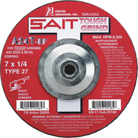Meule A24T Tough Grind, 4-1/2" x 1/4", Arbre 7/8", Oxyde d'aluminium, Type 27 Cam Industrial