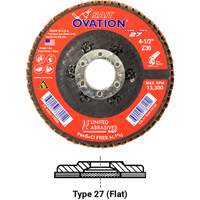 Ovation Flap Disc, 4-1/2" x 5/8"-11, Type 27, 36 Grit, Zirconium Cam Industrial