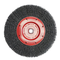 Brosses &eacute;conomiques &agrave; fils cr&ecirc;p&eacute;s - Face &eacute;troite, 6" dia., Fils 0.014, Arbre 2" Cam Industrial