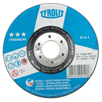 Premium 2-in-1 Grinding Wheel, 5" x 9/32", 7/8" Arbor, Type 27 Cam Industrial