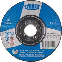 Basic 2-in-1 Grinding Wheel, 4-1/2" x 1/4", 7/8" Arbor, Type 27 Cam Industrial