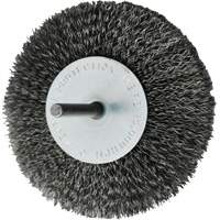 Circular Crimped Wire End Brushes, 4", 0.008" Fill, 1/4" Shank Cam Industrial