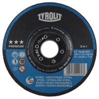 2-IN-1 Performance Plus Grinding Disc, 7" x 9/32", 7/8" Arbor, Type 27 Cam Industrial