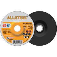 AllSteel Grinding Wheel, 4-1/2" x 1/4", 7/8" Arbor, Aluminum Oxide, Type 27 Cam Industrial