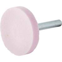 Vitrified Bond Mounted Point, W235, Aluminum Oxide, 1-1/2" Dia., 1/4" L, 80 Grit Cam Industrial