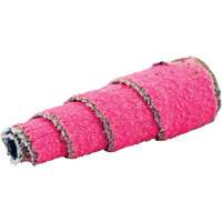 R928 Tapered Spiral Roll, 80 Grit, 1/2" Dia., Ceramic Alumina, 1-1/2" L, 1/8" Arbor Cam Industrial