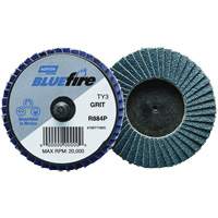 Mini disque &agrave; lamelles plates en plastique BlueFire R884P, 2" x Type 27, Grain P80, Alumine de zirconium Cam Industrial
