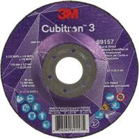 Cubitron 3 Cut and Grind Wheel, 4-1/2" x 1/8", 7/8" Arbor, Type 27, 36 Grit, Ceramic Cam Industrial