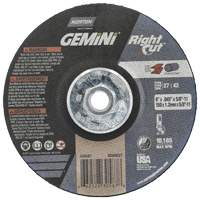 Gemini RightCut Right Angle Cut-Off Wheel, 6" x 0.045", 5/8"-11 Arbor, Type 27/42, Aluminum Oxide, 10185 RPM Cam Industrial