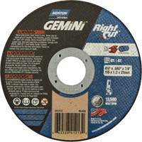 Gemini RightCut Right Angle Cut-Off Wheel, 4-1/2" x 0.045", 7/8" Arbor, Type 01/41, Aluminum Oxide, 13580 RPM Cam Industrial