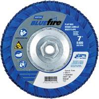 Disque &agrave; lamelles de densit&eacute; standard BlueFire, 7" x 5/8"-11, Type 27, Grain P36, Alumine de zirconium Cam Industrial