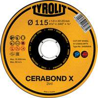CA60Q-BFPX CERABOND X Cut-Off Wheel, 4-1/2" x 0.039", 7/8" Arbor, Type 1 Cam Industrial