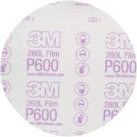 Disque abrasif de finition en pellicule Hookit 00971 260L, dia 6", Grain P600, Oxyde d'aluminium Cam Industrial