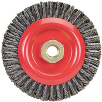 Stringer Bead Knot Wire Brush For Angle Grinders, 5" Dia., 0.02" Fill, 5/8"-11 Arbor, Steel Cam Industrial