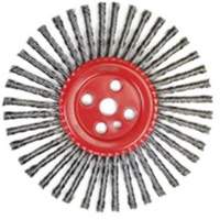 Stringer Bead Knot Wire Brush, 12" Dia., 0.035" Fill, 1" Arbor, Steel Cam Industrial