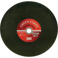 Green Corps Cut Off Wheel, 13-9/10" x 0.118", 1" Arbor, Ceramic, 20000 RPM Cam Industrial