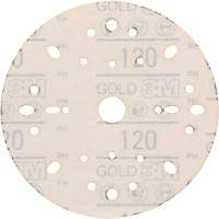 Disque abrasif dor&eacute; Hookit, dia 6", Grain 120, Oxyde d'aluminium, Poids C Cam Industrial