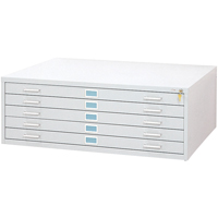 Steel Plan Files-5 Drawer, 5 Drawers, 53-3/8" W x 41-3/8" D x 16-1/2" H Cam Industrial