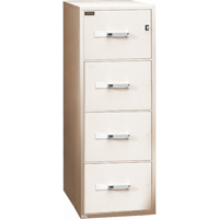 Fire Resistant Filing Cabinets, Steel, 4 Drawers, 19-3/4" W x 31" D x 54" H, Beige Cam Industrial