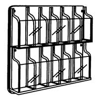 Literature Displays, Wall Mount, 9 Slots, Plastic, 30" W x 2" D x 36-7/8" H Cam Industrial