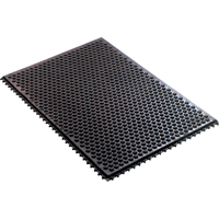 Conductive Anti-Fatigue Rubber Mat Interlocking Room System, Rubber, 2' W x 3' L, 1/2" Thick, Black Cam Industrial