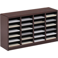 E-Z Stor&reg; Literature Organizer, Stationary, 24 Slots, Wood, 40" W x 11-3/4" D x 23" H Cam Industrial