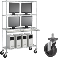 5" Rubber Caster Kit Cam Industrial