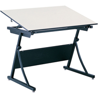 PlanMaster Height-Adjustable Drafting Table, 43" W x 29-1/2" - 37-1/2" H, Black Cam Industrial
