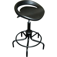 6000 Series Oversized Stool, Stationary, Adjustable, 25" - 30", Polyurethane Seat, Black Cam Industrial