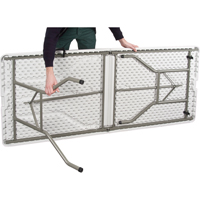 Fold-in-Half Table, Rectangular, 72" L x 30" W, Polyethylene, White Cam Industrial