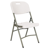 Folding Chairs, Polyethylene, White, 350 lbs. Weight Capacity Cam Industrial