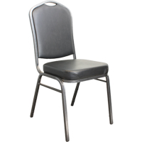 Chaises empilables, Vinyle, Hauteur 37", Capacit&eacute; 275 lb, Noir Cam Industrial