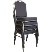 Chaises empilables, Tissu, Hauteur 37", Capacit&eacute; 275 lb, Noir Cam Industrial