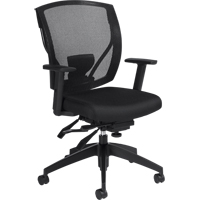 Multi-Tilter Arm Chairs, Fabric, Black, 300 lbs. Capacity Cam Industrial
