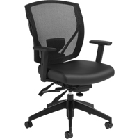 Multi-Tilter Arm Chairs, Vinyl, Black, 300 lbs. Capacity Cam Industrial