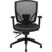 Multi-Tilter Arm Chairs, Vinyl, Black, 300 lbs. Capacity Cam Industrial